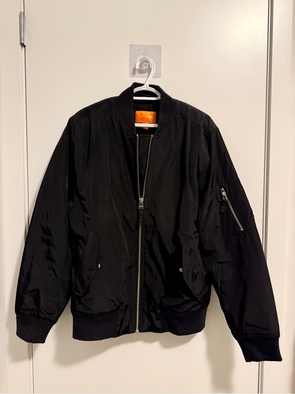 Joe Fresh Men's Black Bomber Jacket - Classic Lightweight Coat